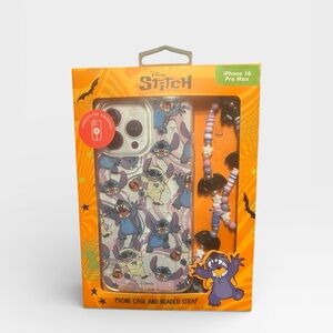 Disney Stitch Halloween Skinnydip iPhone 16 Pro Max Case Beaded Strap NIP